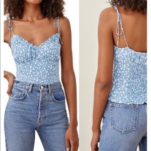 NWT Reformation Robertson Floral Blouse